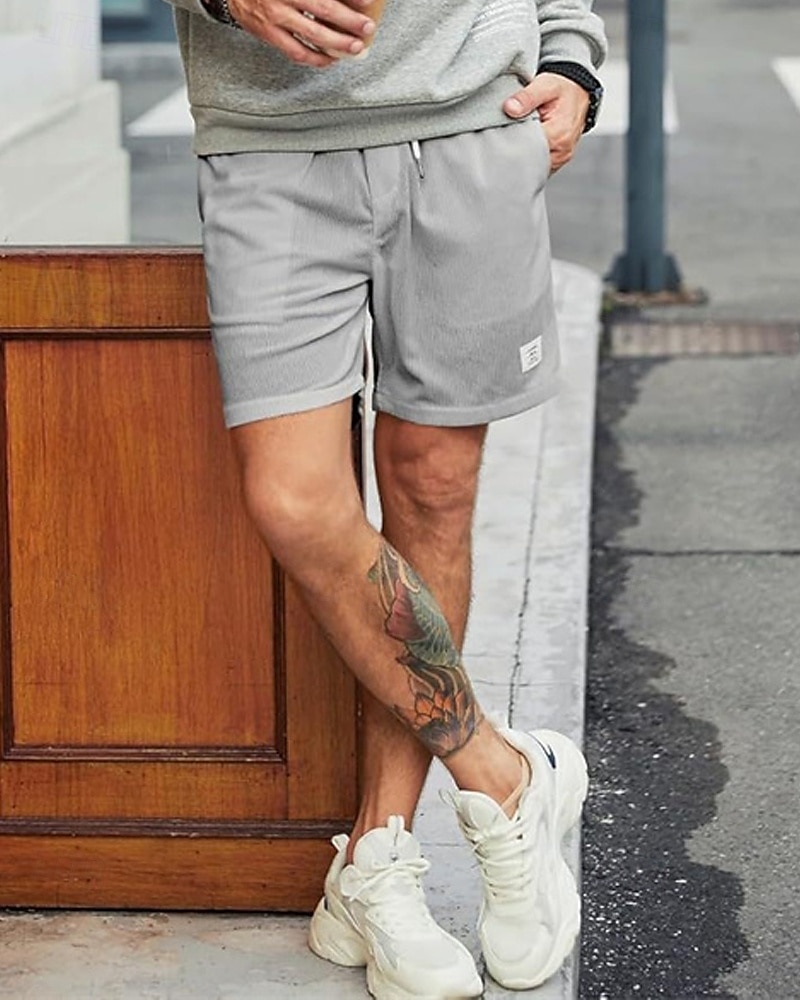 Herren Shorts Sommershorts Freizeitshorts Cordshorts Tasche Elastischer Bund Kordelzug Einfach Komfort Atmungsaktiv Kurz Outdoor Sport Klassisch Lässig Schwarz Weiß Mikroelastisch 2025 - $15.49 –P13