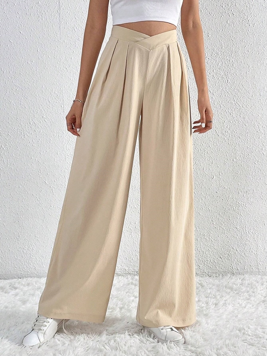 Per donna Gamba larga Pantaloni Streetwear Casual Lungo Vita Alta Semplice Traspirabilità Morbido Micro-elastico Vacanza Streetwear Abbigliamento quotidiano Nero Rosa Blu chiaro Albicocca Autunno del 2025 a $26.99 –P7