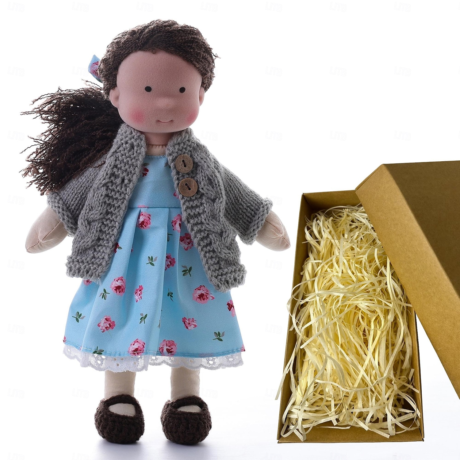 Waldorfpuppe mit Baumwollkörper, Künstlerpuppe, handgefertigte Mini-Anziehpuppe, DIY-Halloween-Geschenkbox, Verpackung, Segen (ausgenommen Kleintierzubehör) für Weihnachtsgeschenke 2025 - $42.99 –P18