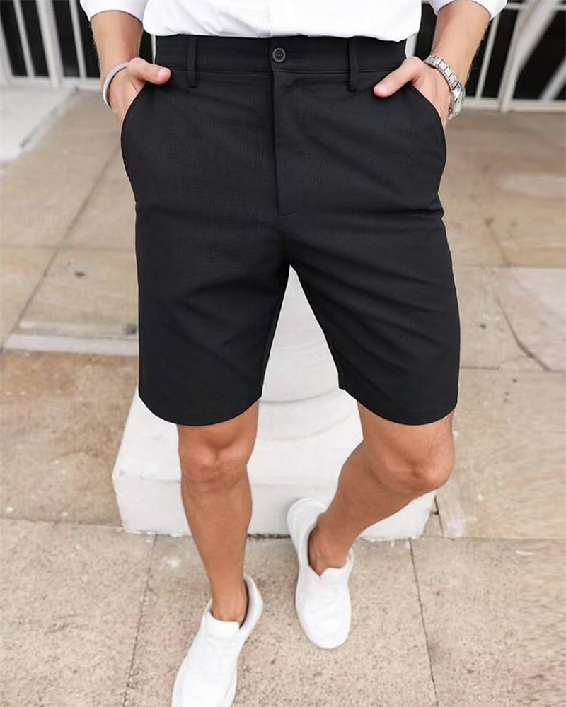Bărbați Pantaloni scurti de rochie Pantaloni scurți Burmuda Pantaloni scurți de lucru Buzunar Simplu Confort Respirabil Lungimea genunchiului În aer liber Afaceri Modă Casual Negru Bleumarin 2025 - $21.99 –P9