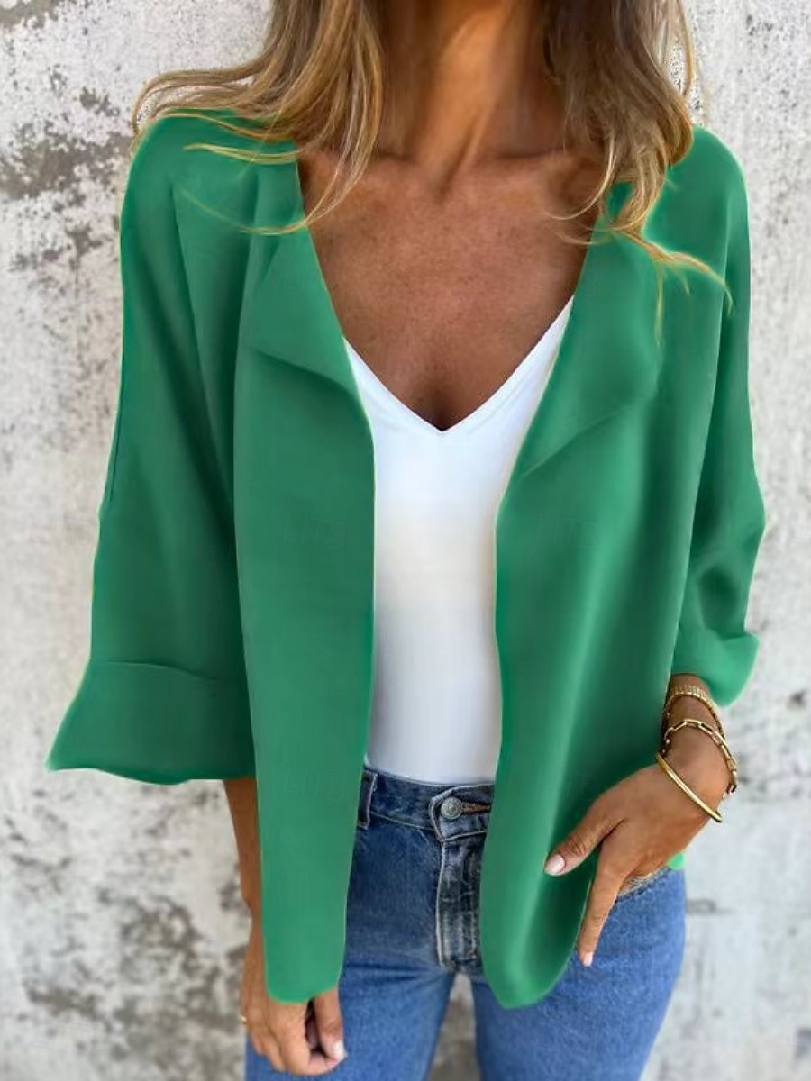 Femmes Veste Décontractée Confortable Respirant Oversize Mode Quotidien Uni Extérieur Occasionnel Quotidien Ouvert devant Régulier Revers Coupe régulière manche longue Vêtements d'extérieur Rouge de 2026 ? $31.99 –P1