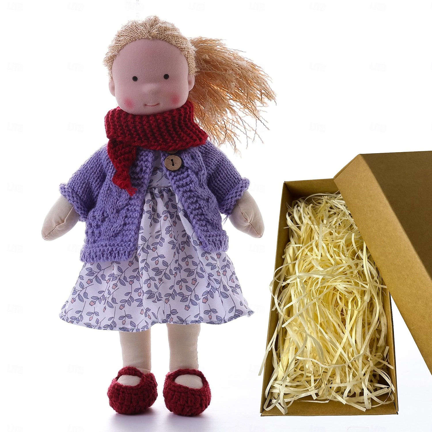 Waldorfpuppe mit Baumwollkörper, Künstlerpuppe, handgefertigte Mini-Anziehpuppe, DIY-Halloween-Geschenkbox, Verpackung, Segen (ausgenommen Kleintierzubehör) für Weihnachtsgeschenke 2025 - $42.99 –P17