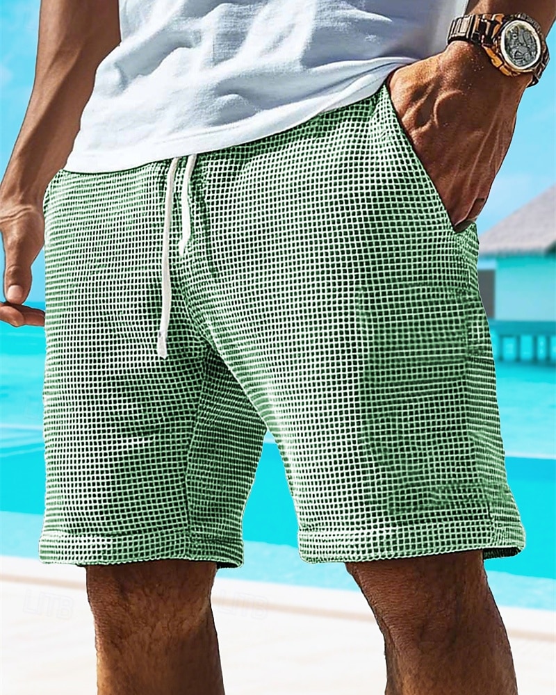 Per uomo Pantaloncini Waffle Shorts Pantaloncini Estivi Pantaloncini casual Tasca Elastico in vita Coulisse Semplice Comodità Traspirante Corto All'aperto Vacanza Canotta sportiva Casual Nero Bianco del 2025 a $23.99 –P4