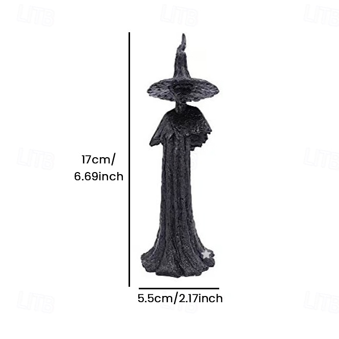 2025年 ハロウィン魔女像 樹脂製魔女 神秘的な像 装飾品 ゴシック魔女 カボチャのフィギュアを持つ 寝室 リビングルーム キッチン デスクトップ用ホームデコレーション  コレクション – $24.99 –P15