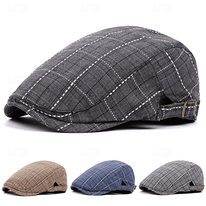 berretto a quadri alla moda da uomo e da donna - ripiegabile, lavabile a mano, autunnale &berretto alla moda primaverile, berretto alla moda autunnale con motivo a quadri, berretto ripiegabile del 2025 a $15.49 –P6