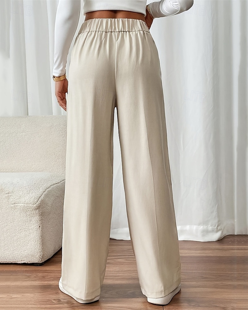 Per donna Gamba larga Pantaloni Pantaloni Palazzo Moda Streetwear Lunghezza intera Vita Alta Semplice Tasca Elastico in vita Traspirabilità Confortevole Streetwear Abbigliamento quotidiano Uscire del 2025 a $22.99 –P2