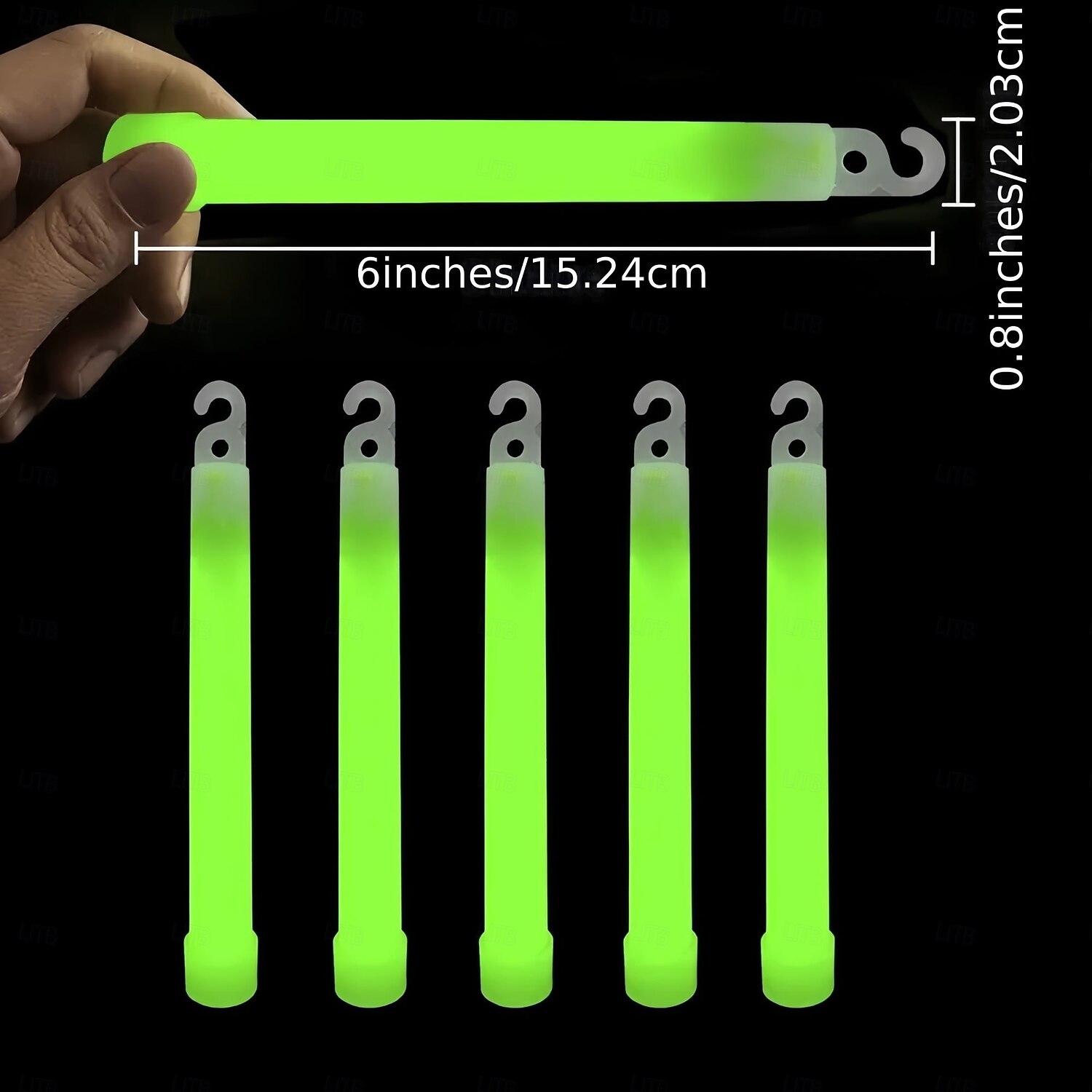 Lampe chimique durable de qualité industrielle à longue durée de vie de 12 heures, grand bâton vert, aucune alimentation requise, idéale pour le camping, les urgences, les fêtes, etc. - accessoires de de 2025 ? $15.49 –P6
