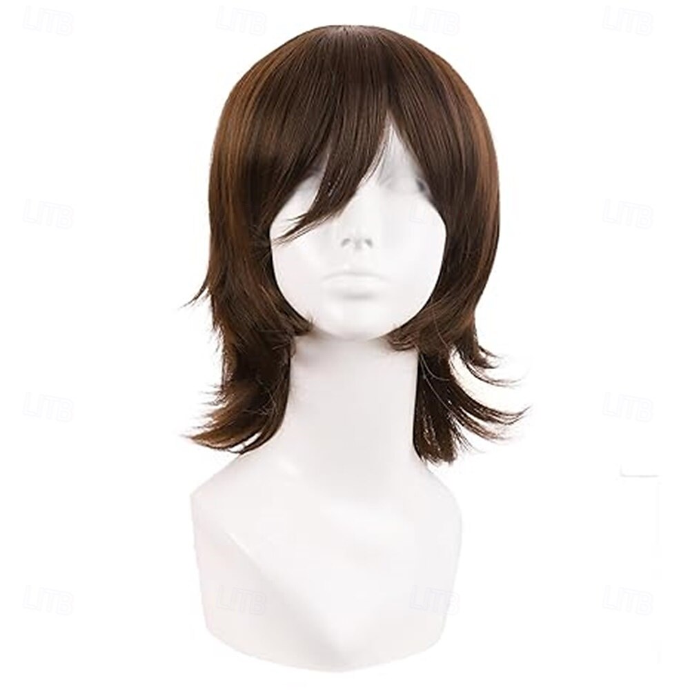 Perruque synthétique courte de 14 pouces/35 cm avec queue de loup et frange latérale pour cosplay de 2025 ? $23.99 –P6