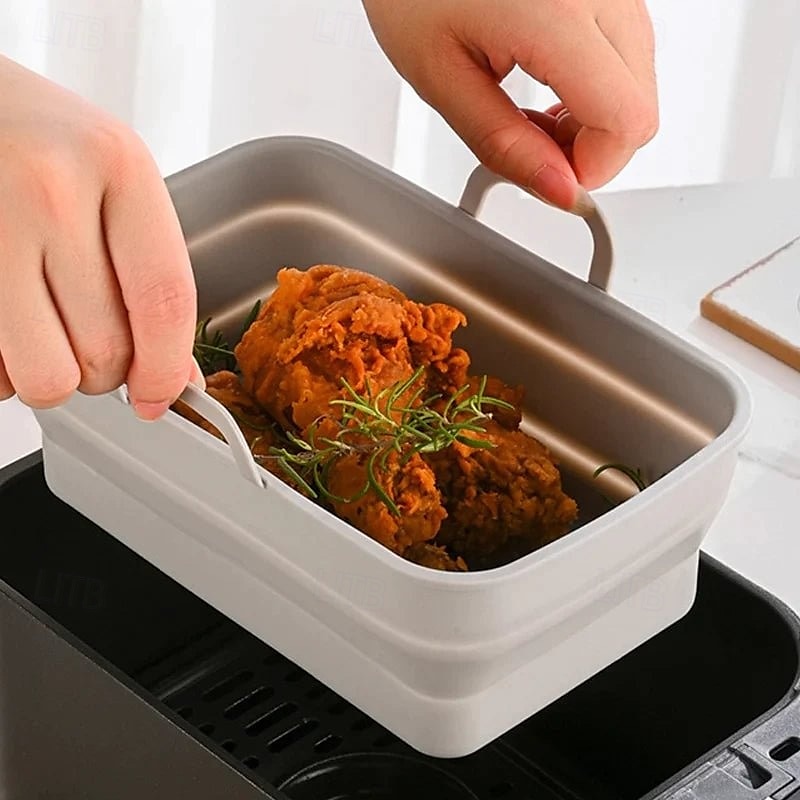 Foldable Air Fryer Silicone Baking Tray Reusable Non Stick Heat Resistant Kitchen Mat for Cooking Roasting Grilling Dishwasher Safe Accessory for Home Baking Use 2025 - $21.99 –P2