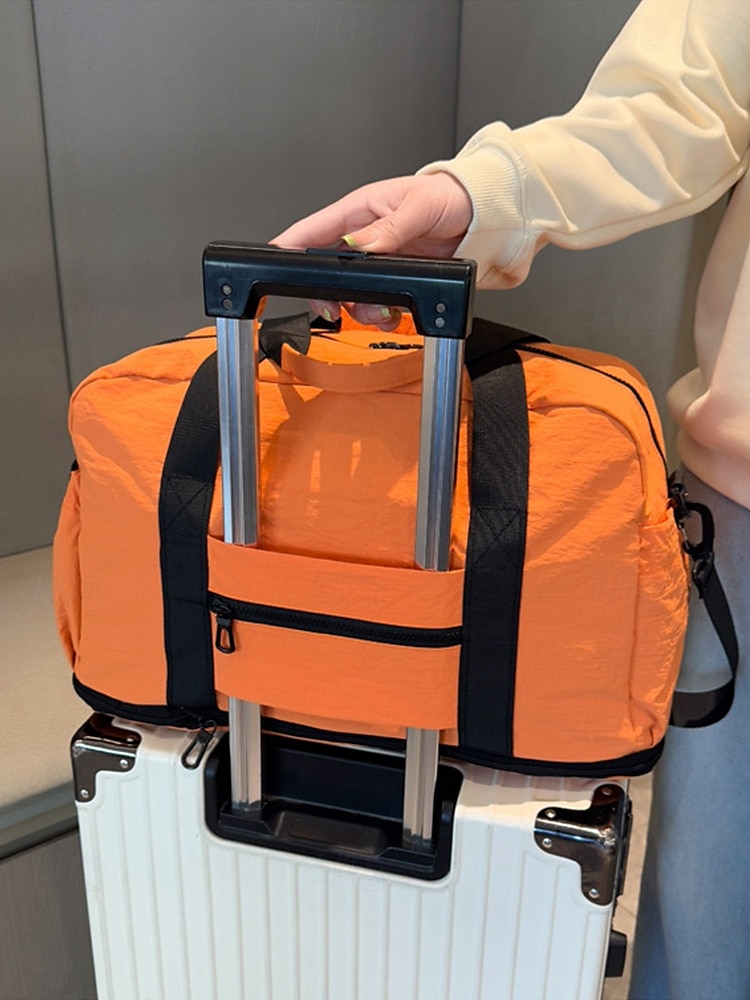 2025年 女性用折りたたみ式旅行用ダッフルバッグ - 撥水性があり傷に強い軽量トートバッグ。大容量、マルチポケットデザイン、ジム、週末旅行、飛行機の機内持ち込み用ラゲッジスリーブ付き。 コレクション – $24.99 –P3