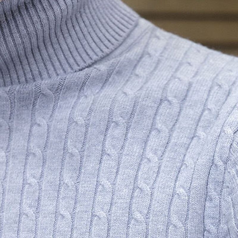 Herr Pullover tröja Stickad tröja Ribbad Kabel Sticka Vanliga toppar Stickat Slät Polokrage Mode Ledigt Semester Dagliga kläder Kläder Höst vinter Kamel Vin M L XL 2025 - $14.99 –P10