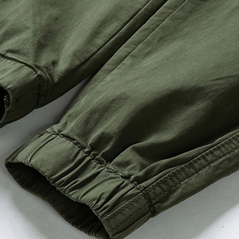Homens Calças Cargo Calças Cintura elástica Com Cordão Bolso multi Tecido Vestível Ao ar livre Diário Acampar e Caminhar Moda Clássico Preto Verde Tropa de 2025 por €30.99 –P5