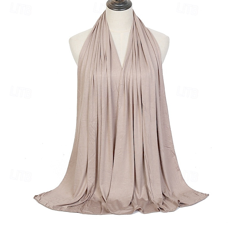 Damen Rechteckiger Schal Straße Täglich Date Gris Schwarz Weiß Schal Einfarbig 2025 - $17.49 –P7