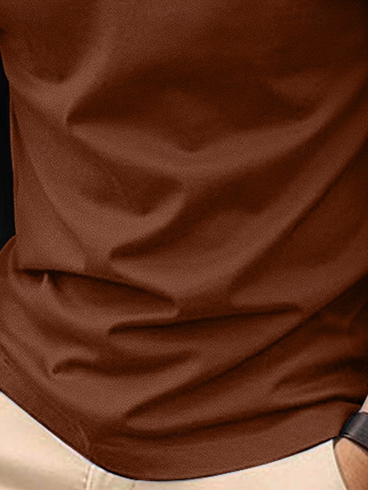 Homme Polo Business Chemise de golf Rue Occasionnel Revers manche longue Basique Moderne Uni Zip Up Patchwork Printemps Automne Toutes saisons Coupe régulière Noir bleu marine Bleu Marron Polo de 2025 ? $28.99 –P6