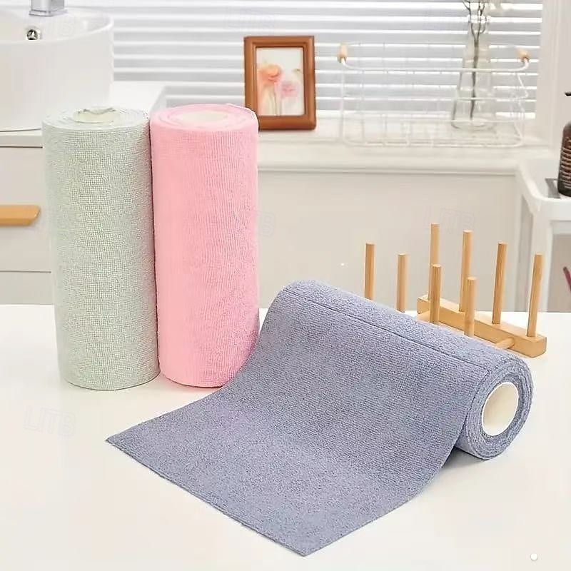 2 rotoli / 40 pezzi di salviette detergenti in microfibra riutilizzabili, strofinacci da cucina multiuso, strofinacci intrecciati, panni per la pulizia della casa ecologici per soggiorno, camera da del 2025 a $21.99 –P3