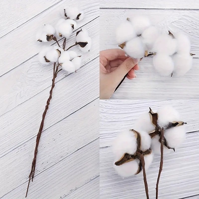20 paquetes de flores secas con tallos artificiales, tallos de plantas artificiales rústicas para jarrones, decoración del hogar, coronas y adornos navideños. 2025 - $15.49 –P6