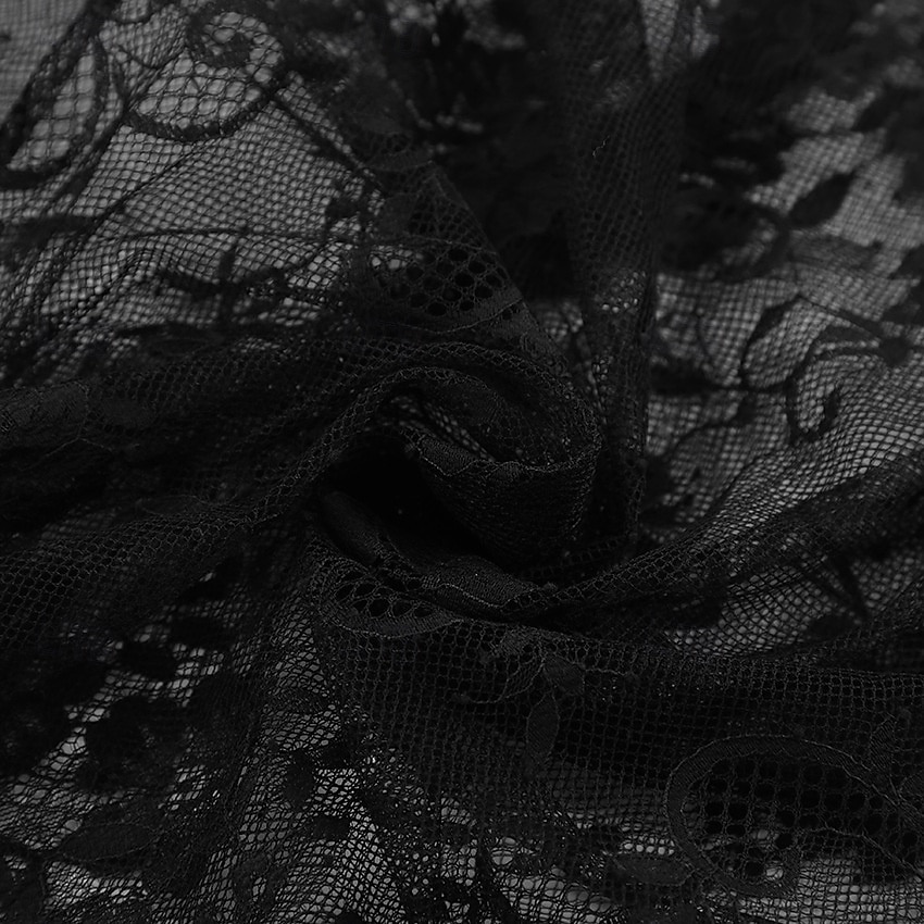 Femmes Jupe Trapèze Évasé Élégant ancien Sexy Longue Maxi Taille Moyenne Jupes Dentelle A Volants Patchwork Non Elastique École Performance Noir Printemps, Automne, Hiver, Été Nylon de 2025 ? $37.99 –P9