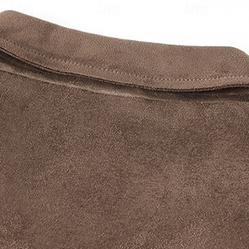 Homme Veste Légère Veste en faux suède Vacances Quotidien Avec Poches Printemps Automne Uni Mode Classique Revers Régulier Noir Kaki Café Gris Veste de 2026 ? $57.99 –P7