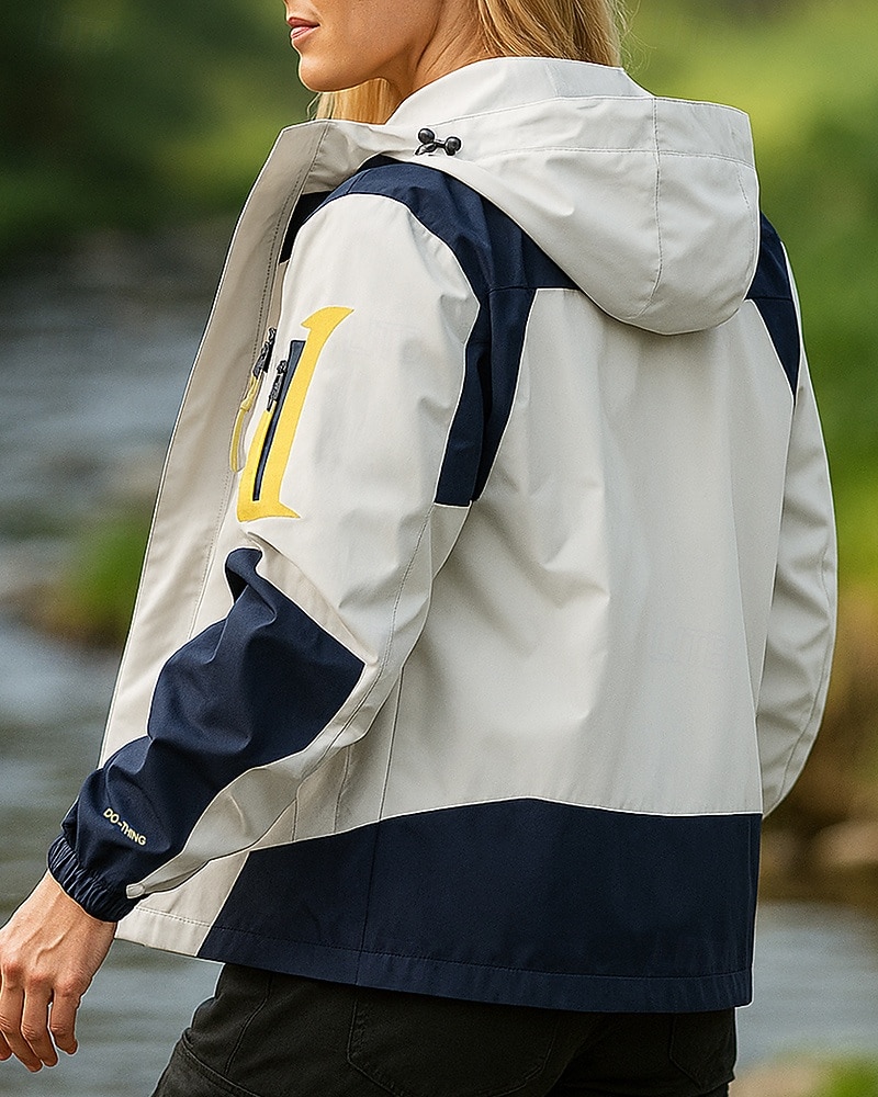 Dame Softshell jakke Turjakke Hardshell jakke Utendørs Vanntett Vindtett Lettvekt Turantrekk Turklær Vår Høst Topper Camping / fotturer / grotting Løp Lapper Mørkegrå Hvit Rosa 2026 - $35.99 –P2