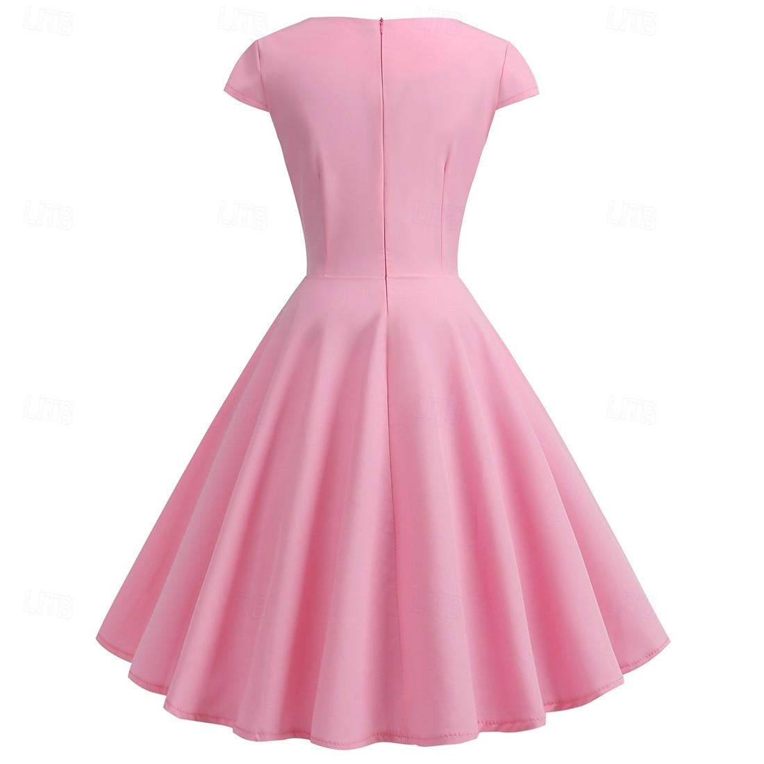 Rétro Vintage Années 1950 Rockabilly Midi Robe Robe trapèze Robe Évasée Ajusté & Évasé Col en V Femmes Halloween Carnaval Saint-Valentin Occasionnel Retour à la maison Soirée à thème rétro Adulte Robe de 2025 ? $25.99 –P34