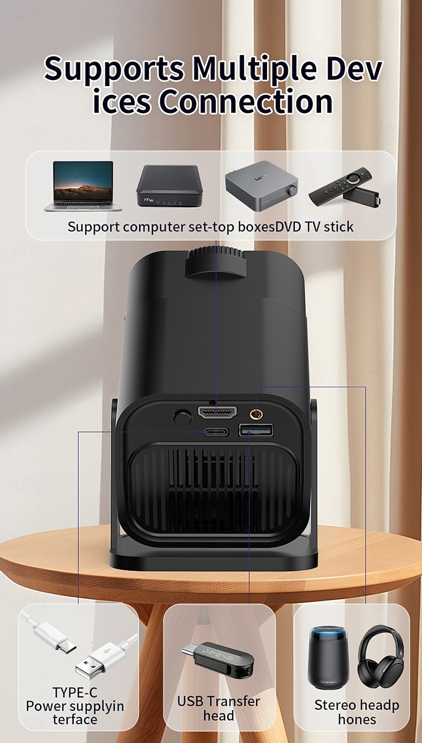 2025 New Y1S High Definition Mini LCD Projector Suitable for Home Theater and Outdoor Camping Remote Control Wireless Same Screen Playback on Mobile Phones with USB and Type Interfaces Suitable fo 2025 - $44.99 –P2