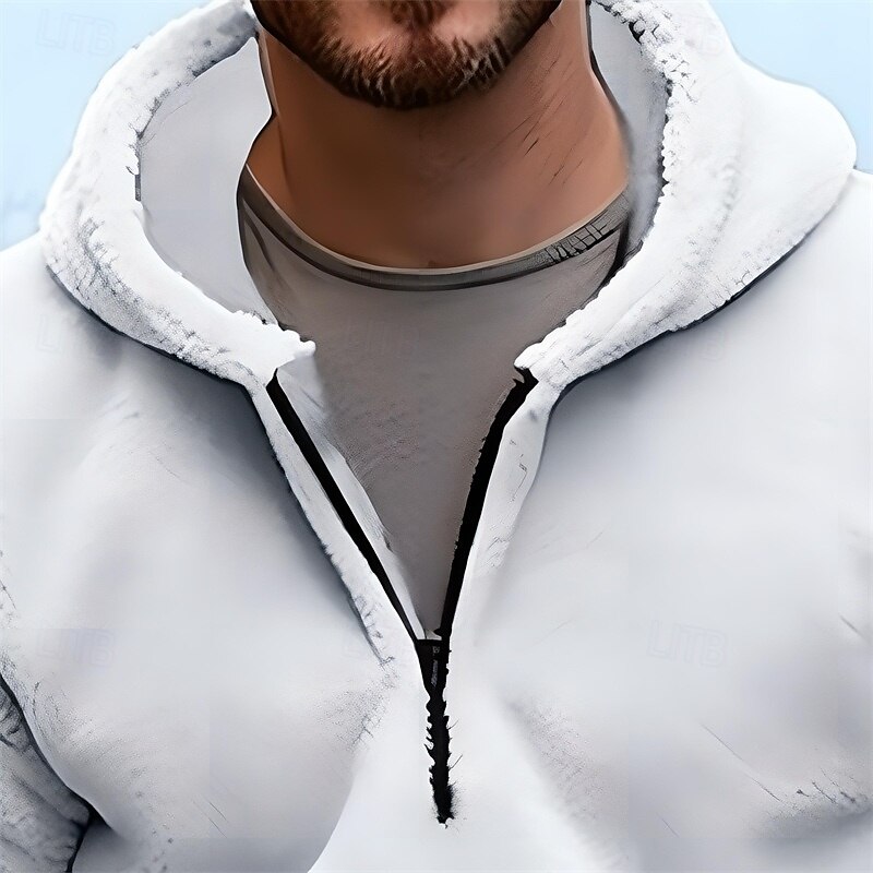 Homme Sweat à capuche Sweat à capuche quart zippé Sweat à capuche en polaire Noir Blanche bleu marine Bleu Gris À capuche Uni Avec Poches Sport & Loisir Occasionnel Quotidien Streetwear Frais de 2025 ? $25.99 –P6