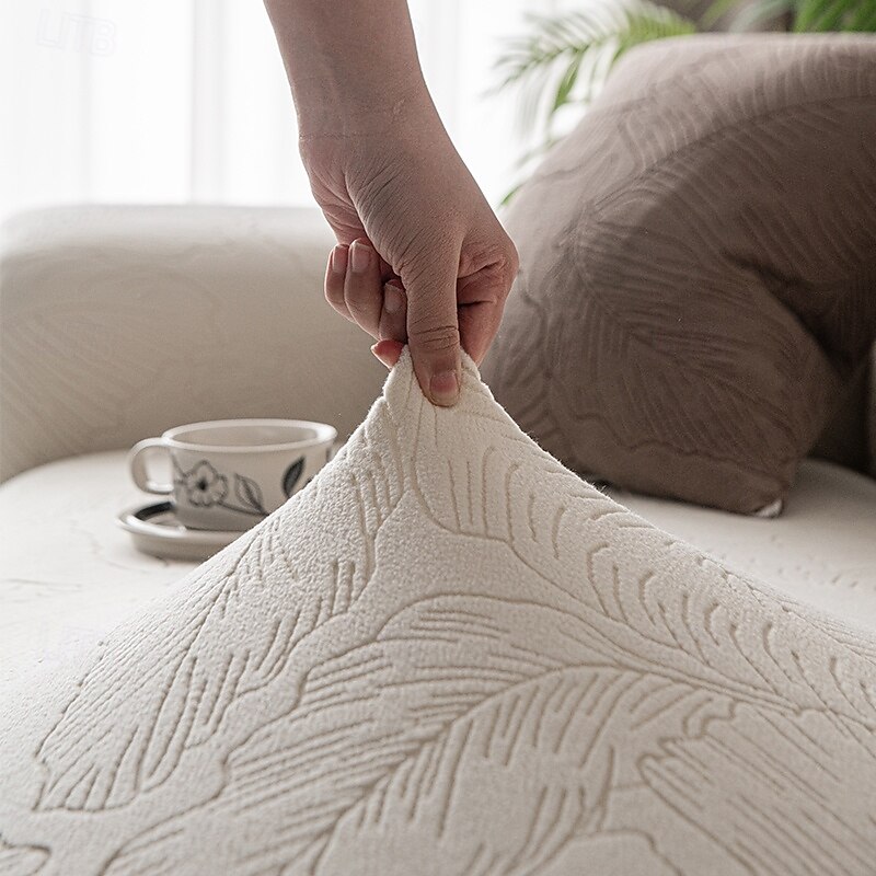 Funda de sofá de vellón tejido jacquard de 1 pieza: elástica y antideslizante, adecuada para sofás de 1/2/3/4 plazas, para atar en salas de estar cerradas, dormitorios y decoraciones de oficina en 2025 - $71.99 –P17
