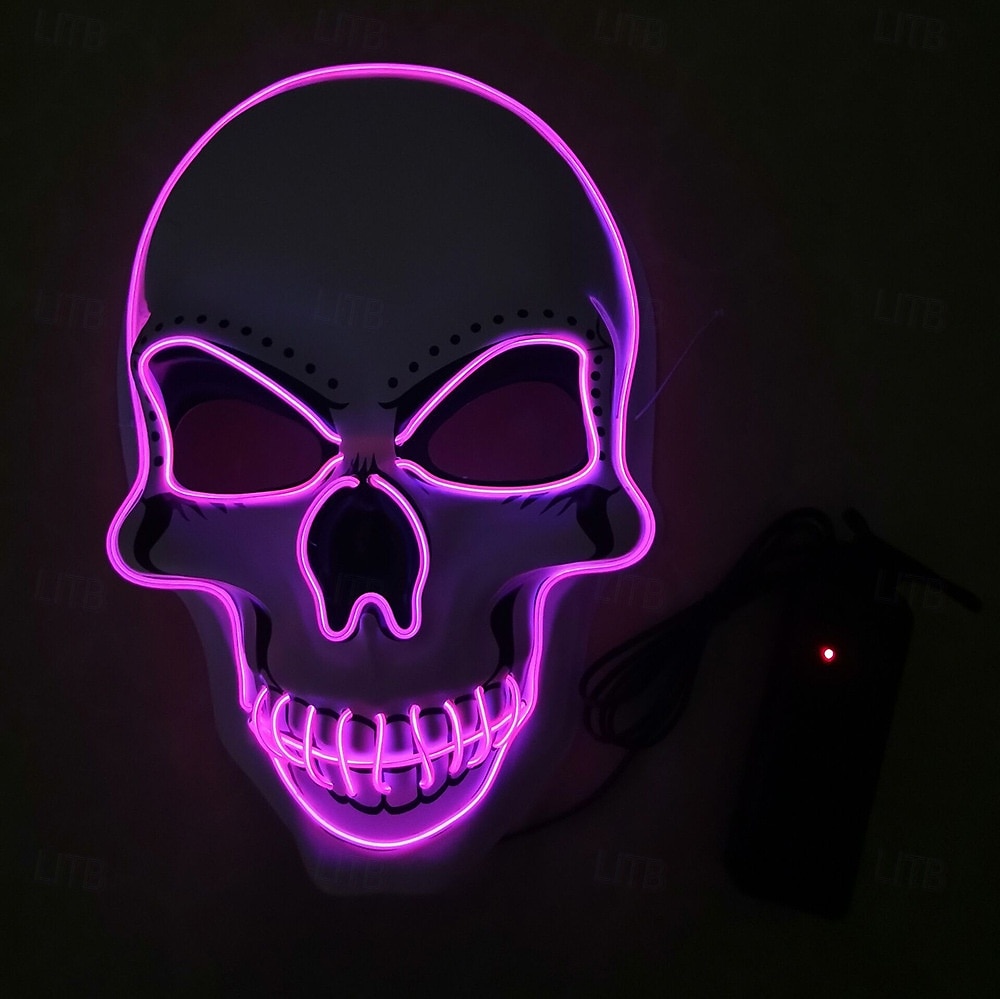 Schelet Craniu Halloween Mască Mască LED Infricosator Strălucitor în Întuneric Aprinde LED-ul Adulți Bărbați Pentru femei Unisex Halloween Carnaval Performanță Petrecere Costume de Halloween ușoare 2025 - $8.49 –P2