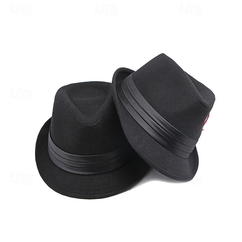 Herr Fedorahatt Oktoberfesthatt Gul Rubinrött Polyester Fjäder Mode Ledigt Gata Dagligen Ensfärgat Solskyddskräm Andningsfunktion 2025 - $12.99 –P3