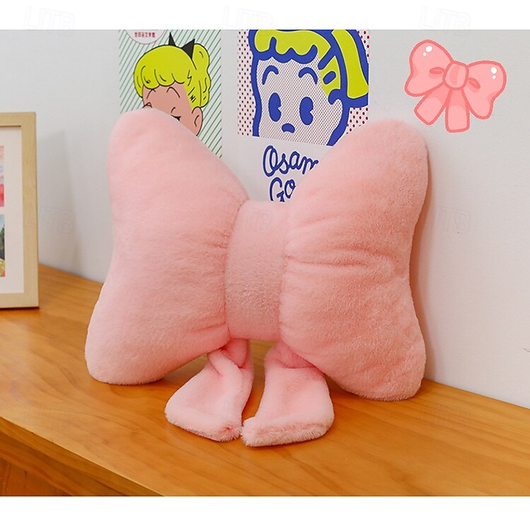 Almofada de apoio lombar com laço rosa, almofada de pelúcia macia para cadeira de escritório, dormitório ou sofá, almofada decorativa fofa para cintura &conforto do assento de 2025 por $20.99 –P9