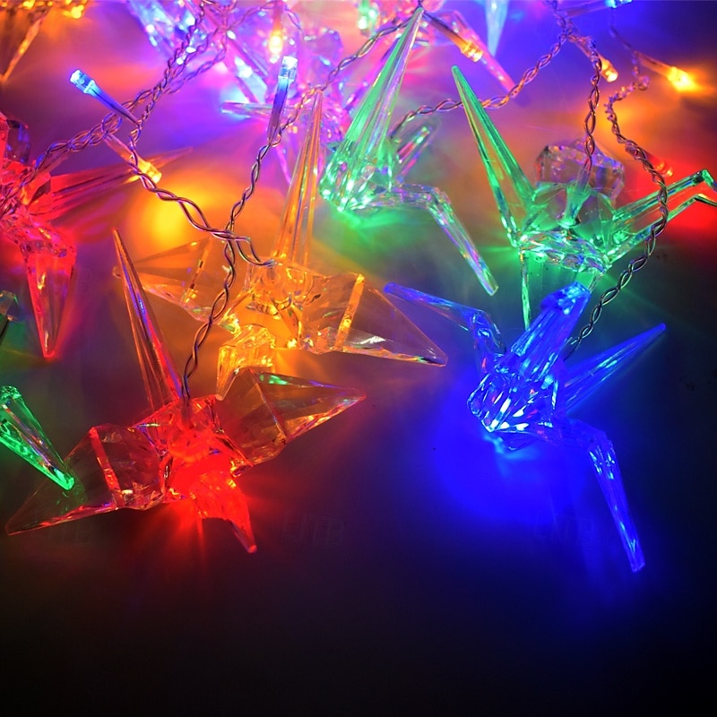 Luces de cadena de hadas 3.5M 96LED coloridas mil grullas de origami luces de cortina LED para boda decoración de habitación fiesta patio destellos luces de cadena de vacaciones enchufe EU US AU UK 2026 - $50.99 –P7