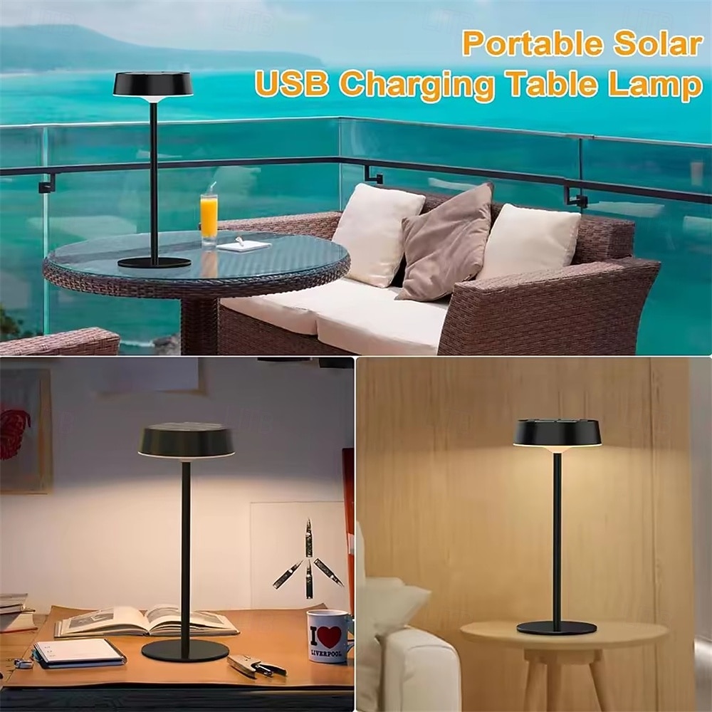 Outdoor Indoor  USB Solar Table Lamps Waterproof Cordless Desk Lamps Rechargeable Dimmable with 3 Color Temperature Small Touch Lamp  1PC 2026 - $34.99 –P7