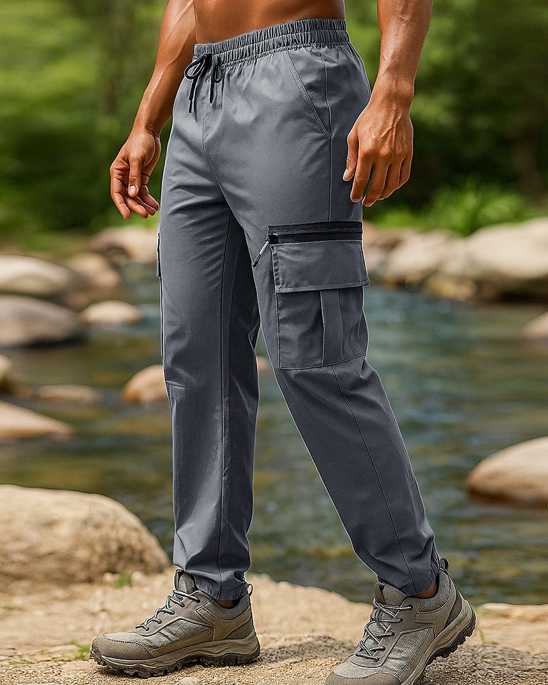Herren Cargohosen Wanderhosen Regenhose zum Wandern Außen Normale Passform Wasserdicht Winddicht Leicht Unterteile Tasche Schwarz Armeegrün Camping / Wandern Laufen S M L XL XXL 2025 - $21.99 –P4