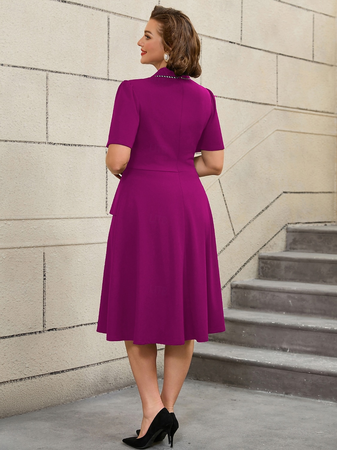 Retro / vintage Lata 50. Rockabilly Południe Sukienka z linii Rozkloszowana sukienka Puszysta Krój A Damskie Formalny Biuro / praca Impreza w stylu retro Dla dorosłych Sukienka Wiosna i lato 2025 - $46.99 –P11