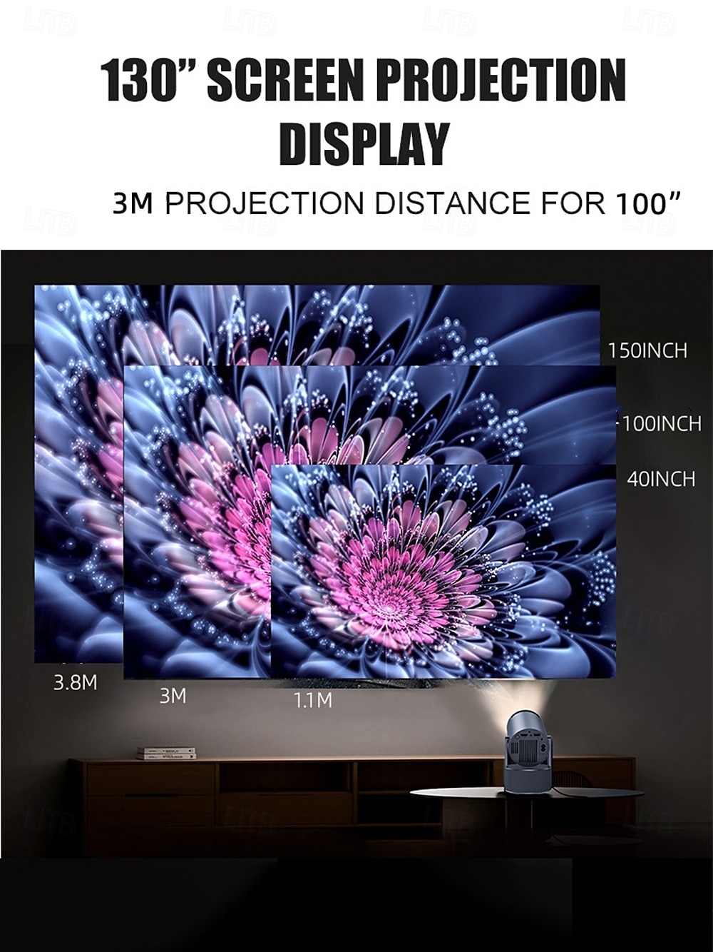 HY-300PRO-KTV 20W Speaker Projector with Wireless Microphone 4K Android 11 Dual Wifi6 BT5.0 1080P 1280 * 720P Home Theater Outdoor Projector for Early Childhood Education Video Conferencing Online T 2025 - $122.99 –P7