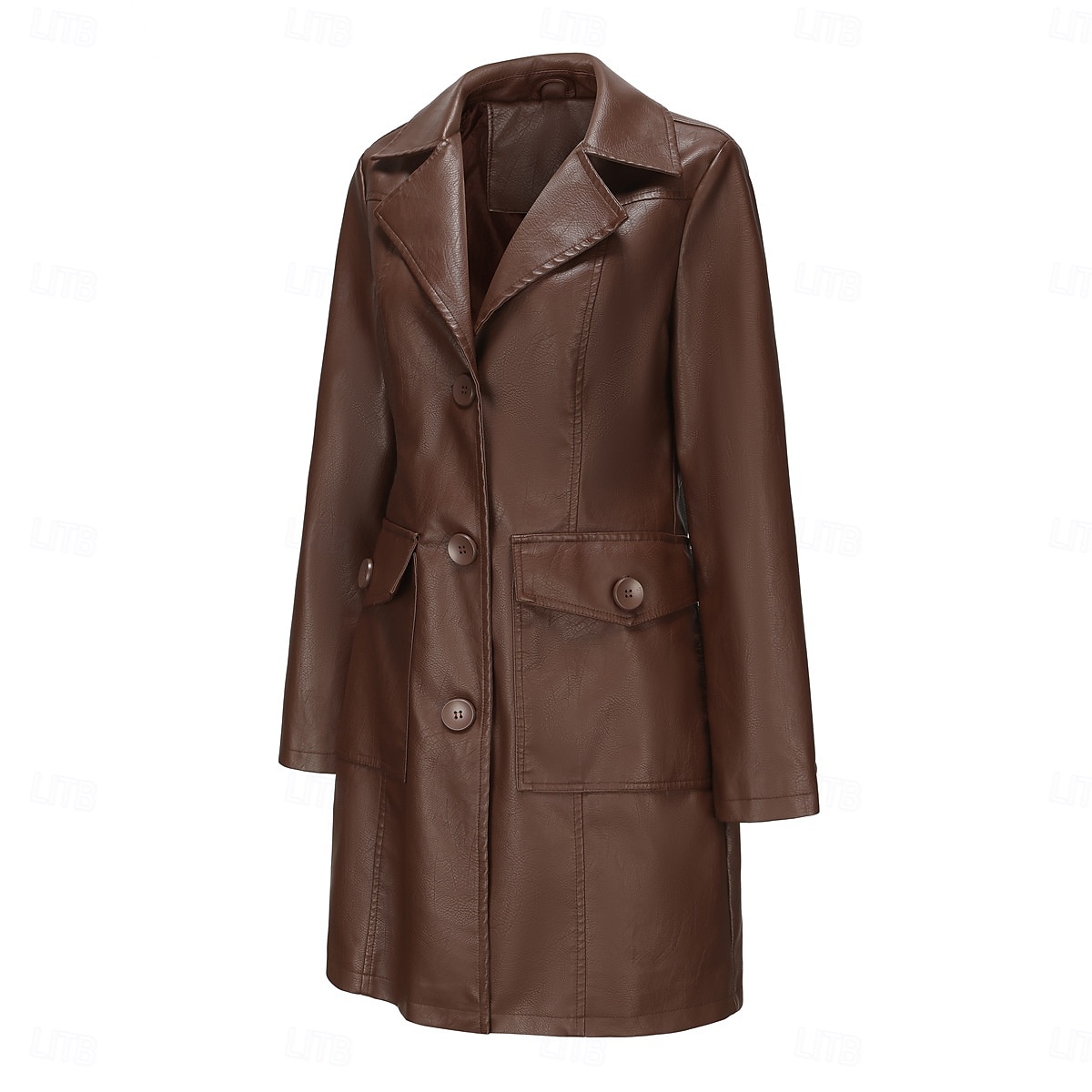 Women's Coat Comfortable Buttons Fashion Street Style Plain Outdoor Casual Daily Long Turndown Regular Fit Long Sleeve Outerwear Black Burgundy Camel Fall Winter 2025 - $57.99 –P13