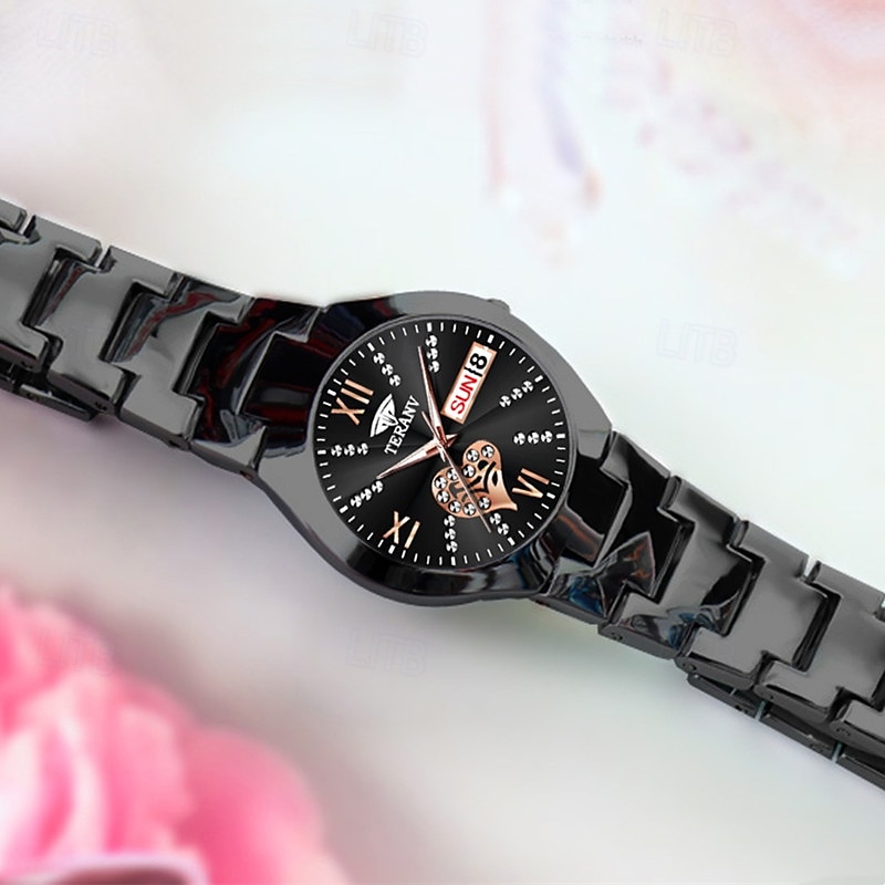 1 stuk nieuwe modieuze en trendy kalender datumweergave dames quartz horloge IPX7 waterbestendig lichtgevende legering band eenvoudig maar luxe casual leven reizen sport dames zakelijk polshorloge 2025 - $19.99 –P7