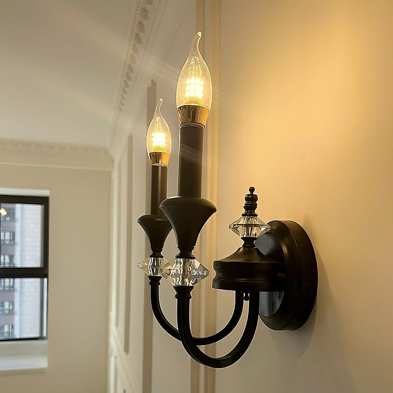 applique da parete nere &Applique da parete dorata a 1 luce, applique da parete moderne, applique da parete in stile rustico con paralume in vetro trasparente, applique per soggiorno, camera da letto, del 2025 a $86.99 –P1
