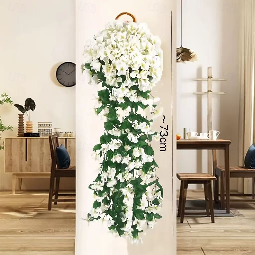 Pacote com 4 flores artificiais penduradas, guirlanda de glicínias artificiais para decoração de jardim interno e externo, pátio, varanda, casamento e casa, plantas penduradas violetas para todas as de 2026 por $30.99 –P5