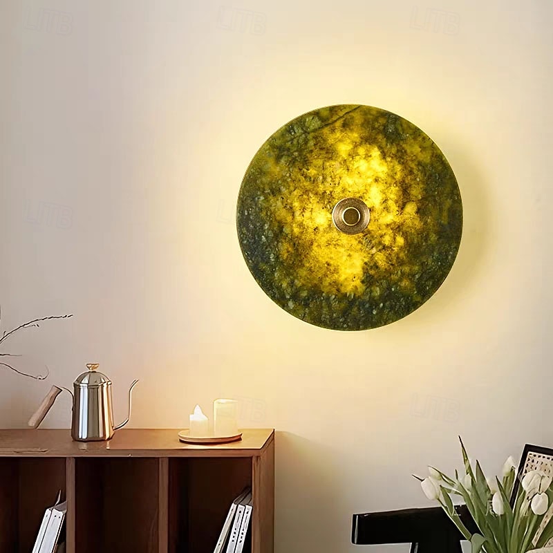 Aplique de pared de mármol, apliques de pared modernos, apliques de pared de estilo rústico con pantalla de vidrio transparente, apliques de pared para sala de estar, dormitorio, escalera, baño, 2025 - $187.99 –P5