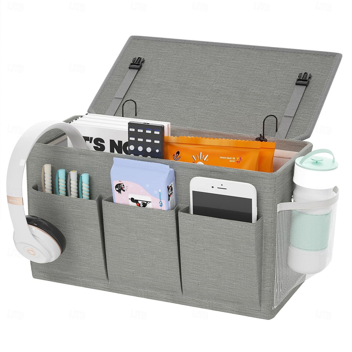 Bedside Caddy Organizer, Back to School Dorm Storage Hanging Pocket, Oxford Fabric Bedside Storage Bag for Remote, Phone, Books, College Dorm Essentials 2025 - $15.99 –P1