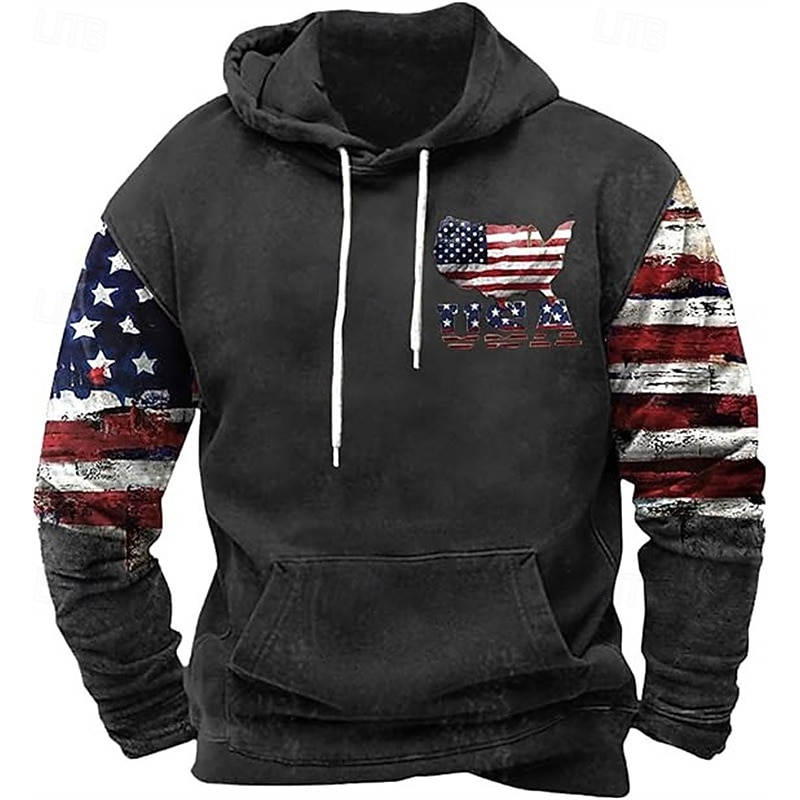 Ανδρικά Φούτερ με Κουκούλα Μαύρο Πράσινο Χακί Βαθυγάλαζο Θαλασσί Καφέ Με Κουκούλα Εθνική Σημαία Τσέπη Αθλήματα & Ύπαιθρος Καθημερινά Αργίες Πολυεστέρας Κομψό στυλ street Βασικό Καθημερινό 2026 - $26.99 –P8