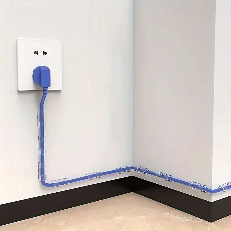 100 transparente selbstklebende Kabelclips für die Verwaltung von Netzkabeln, langlebige Kabelorganisatoren aus durchsichtigem Kunststoff, Kabelhalter für die Wand und unter dem Schreibtisch, 2025 - $9.49 –P6