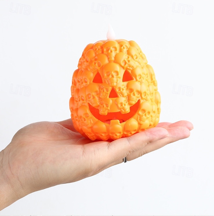 1 Pc Halloween Skeleton Pumpkin LED Electronic Candlelight Indoor and Outdoor Party Atmosphere Nightlight Colorful Dimming 2025 - $4.99 –P4