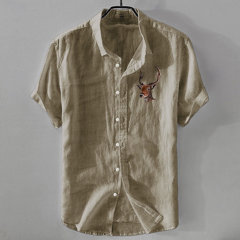 Homme Chemise en lin Chemise Décontractée Chemise en coton et lin Chemise Boutonnée À Motif Animal Vacances Tenue quotidienne Blanche Marine foncé Bleu Ciel Kaki Manche Courte Revers Toutes saisons de 2026 ? $25.99 –P8