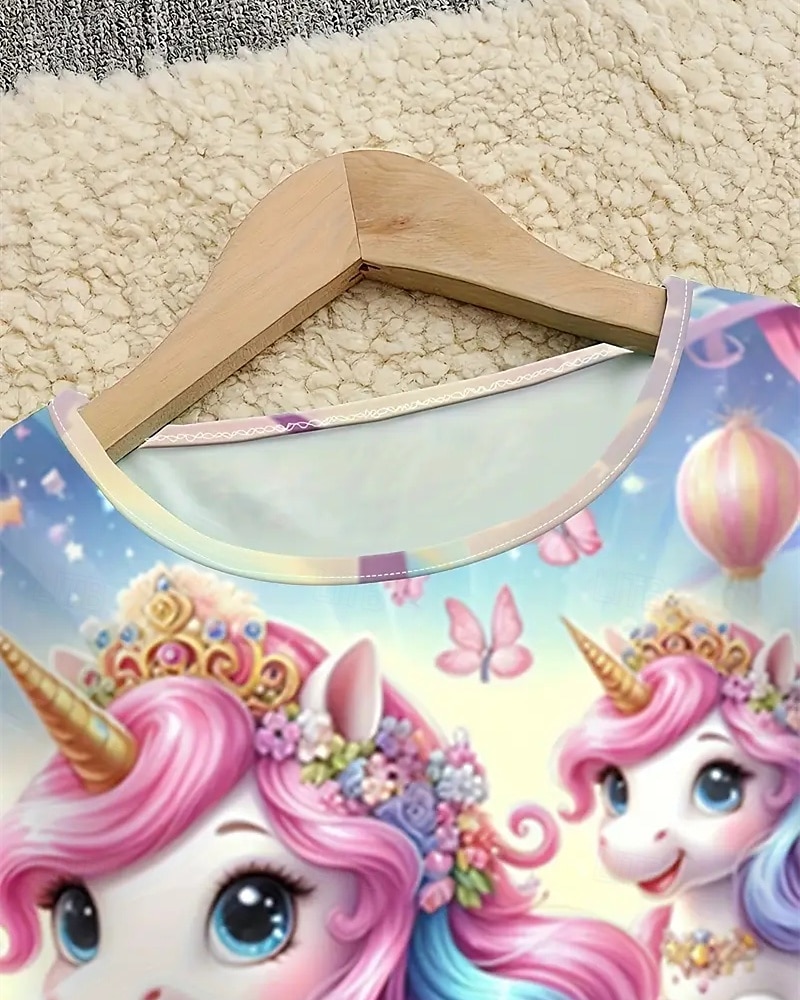 Mädchen' 3D Einhorn Kleid Langarm Sommer Frühling Urlaub Täglich Ferien Prinzessin Schön Süß Kinder 4-12 Jahre Freizeitkleid A Linie Kleid Knielang Normale Passform 2025 - $16.99 –P3
