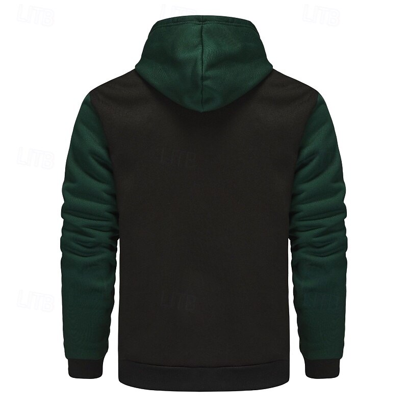 Per uomo Felpa con cappuccio Felpa con cappuccio a zip intera Felpa con cappuccio in pile Rosso Verde scuro Grigio chiaro Grigio scuro Caffè Con Cappuccio Semplice Patchwork Blocco di colore Sport del 2025 a $25.99 –P3
