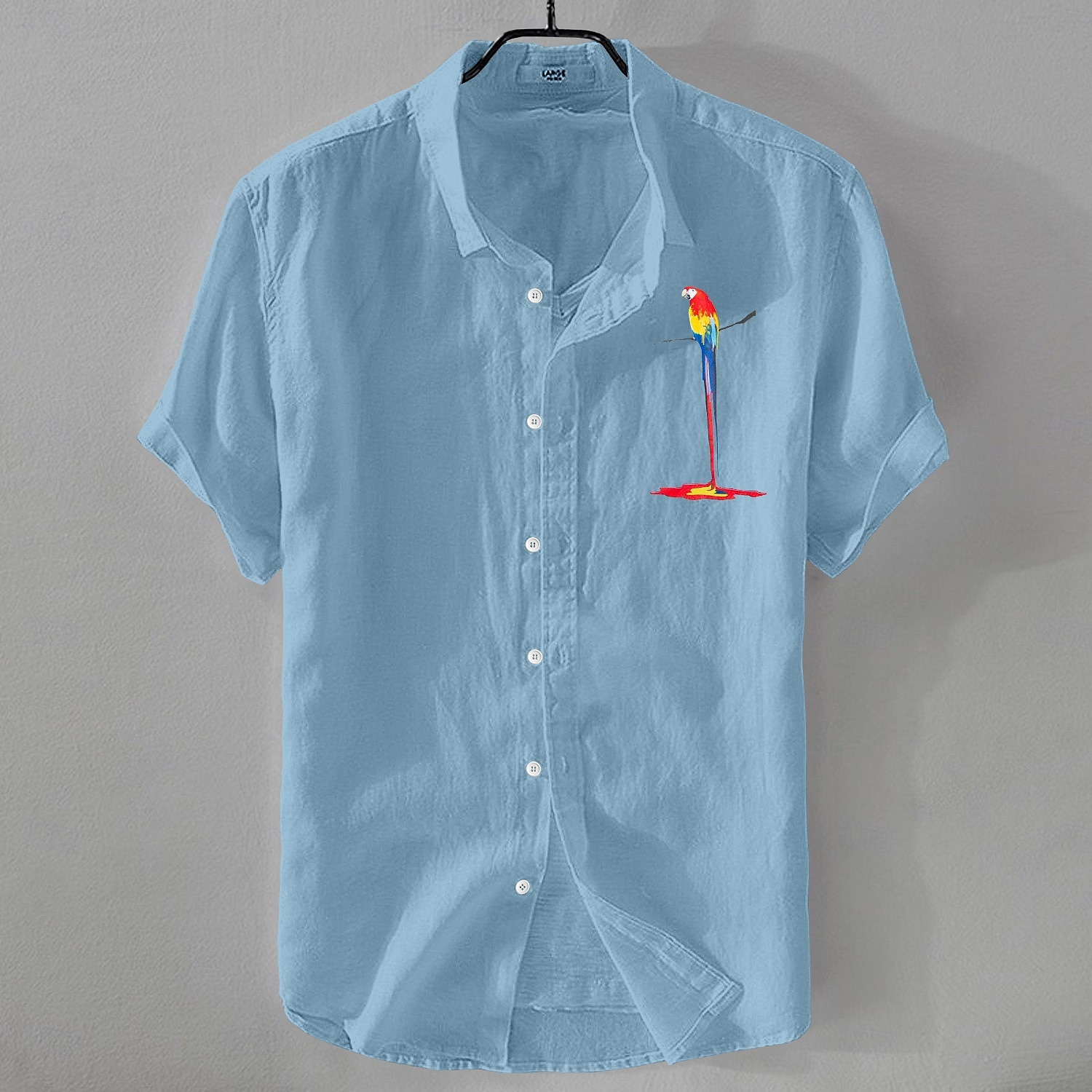 Hombre Camisa Camisa de lino Camisa de verano Camisa de playa Abotonar la camisa Pájaro Vacaciones Casual Negro Blanco Rosa Azul Piscina Manga Corta Cuello Vuelto Verano Ropa 2025 - $21.99 –P5
