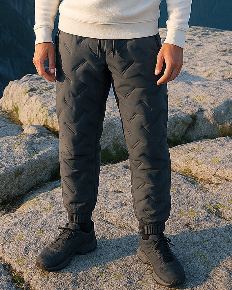 Men's Fleece Sweatpants Winter Outdoor Regular Fit Thermal Warm Bottoms Elastic Waist Drawstring Black Grey Cotton Camping / Hiking Running S M L XL XXL 2025 - $12.79 –P1