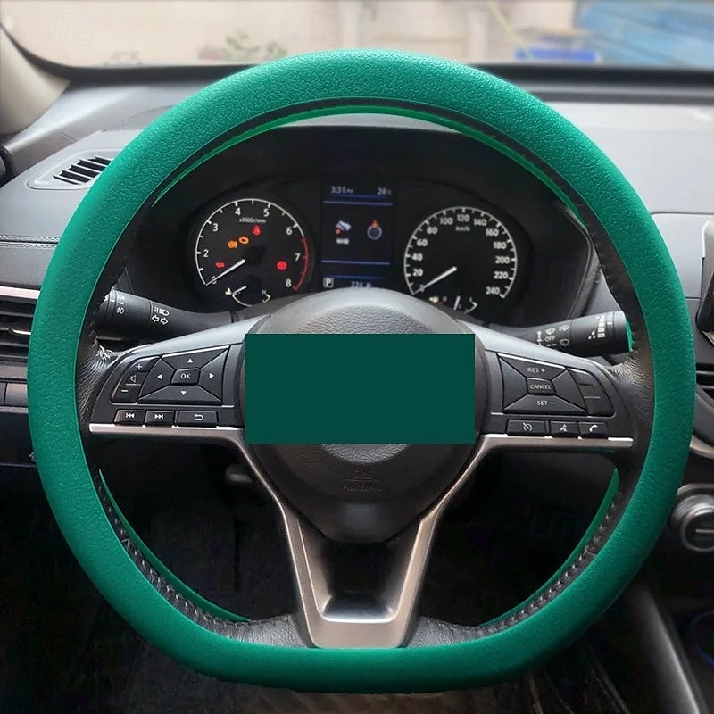Funda de silicona para volante de coche, moderna, antideslizante, suave, ajustada, universal, para todas las estaciones, cómoda, resistente al desgaste, funda flexible para el mango. 2025 - $9.99 –P7